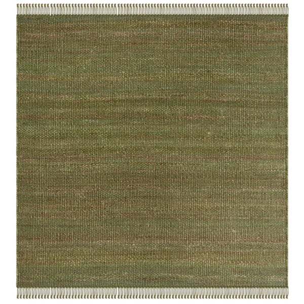 SAFAVIEH Natural Fiber Green 4 ft. x 4 ft. Gradient Solid Color Square Area Rug