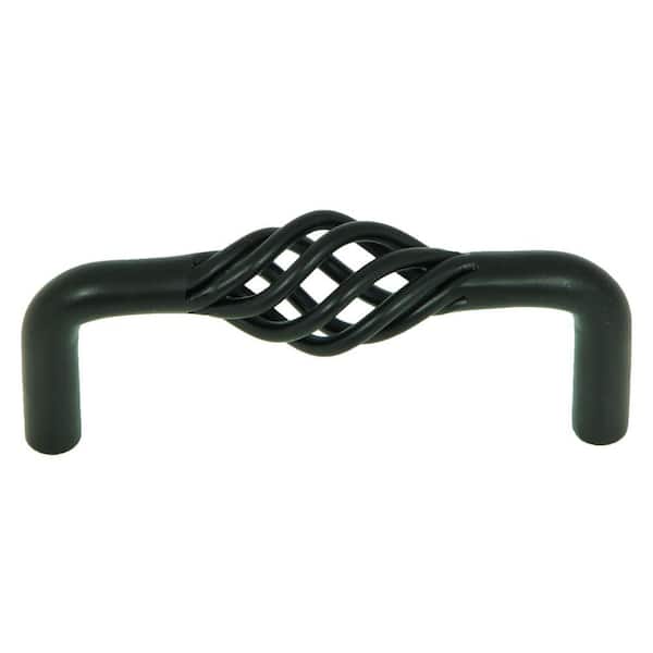 null Nash 3 in. Center-to-Center Matte Black Birdcage Cabinet Pull (10-Pack)
