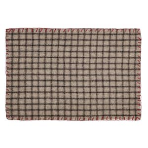 Weston 18 in. W. x 12 in. H Gray Felt Windowpane Placemat Set of 6