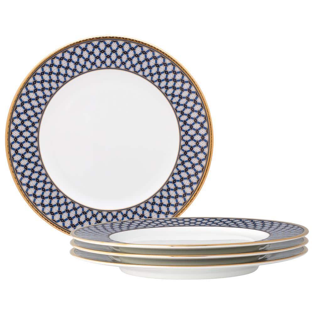 Noritake Blueshire 8.25 in. (Blue) Bone China Salad Plates, (Set of 4)