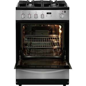 24 in. 1.9 cu. ft. Freestanding Gas Range with Manual Clean in Stainless Steel