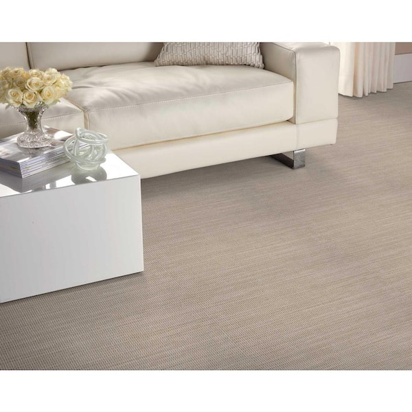 Hypnotic Mist Beige 13.2 ft. 29.49 oz. Olefin Pattern Installed Carpet