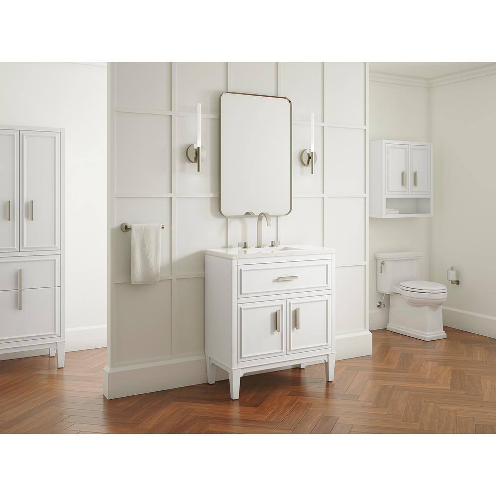 Essential Brushed Nickel 34" x 22" Rectangular Bathroom Vanity Mirror
