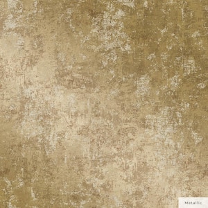 Metallic Gold Distressed Gold Leaf Vinyl Peel and Stick Wallpaper Roll (Covers 56 sq. ft.)