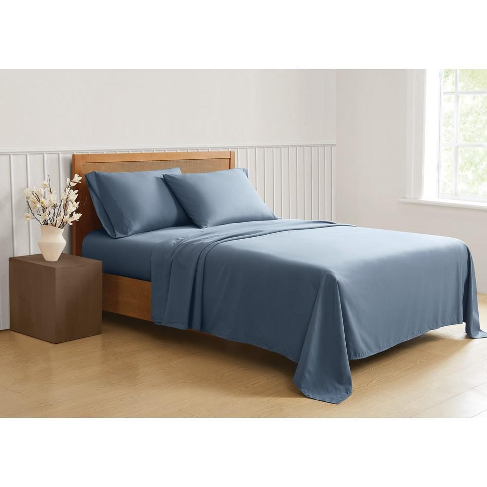 Green Solid Recycled Polyester Blue Twin XL 3 Piece Sheet Set price history on PriceWatchPro