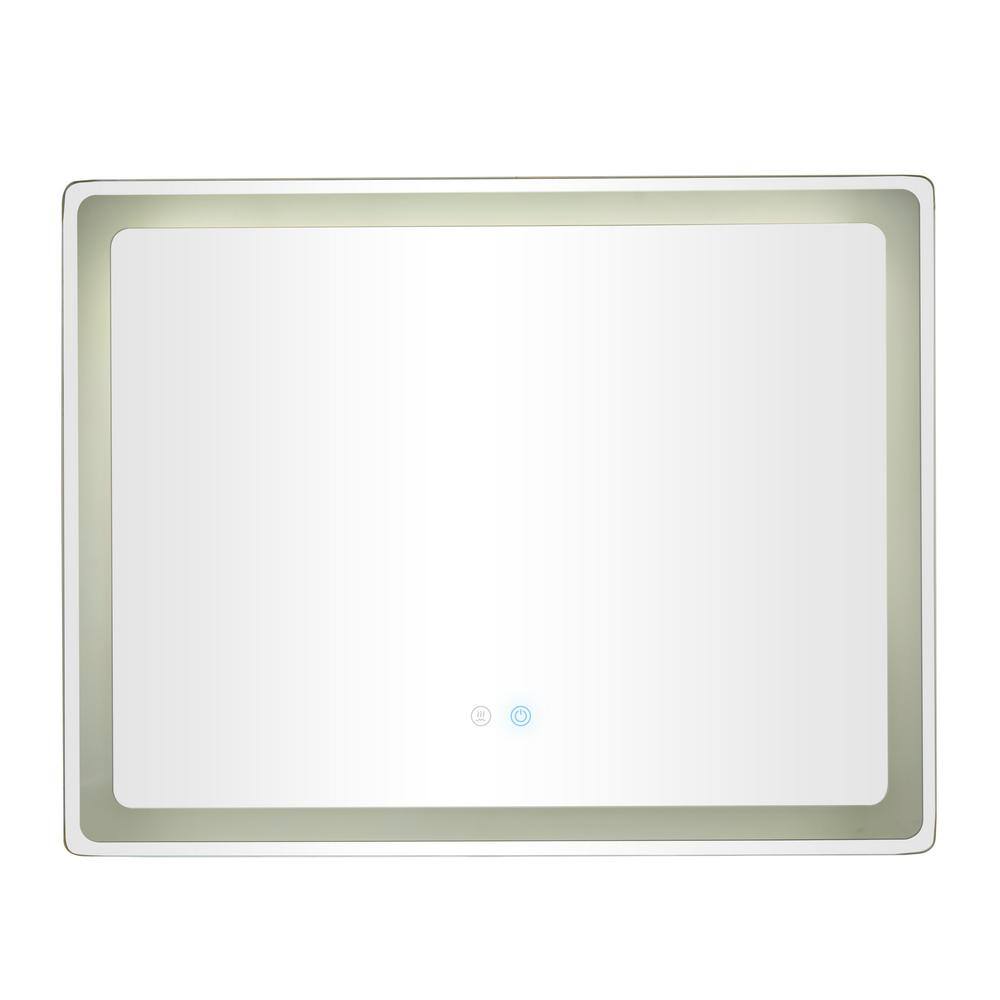 Litton Lane 28 in. x 36 in. Rectangle Frameless Silver Anti Fog Mirror ...