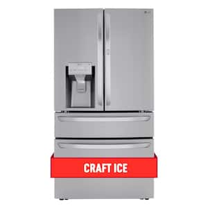 23 cu. ft. Door-In-Door 4-Door French Door Refrigerator, Dual and Craft Ice in PrintProof Stainless Steel, Counter Depth