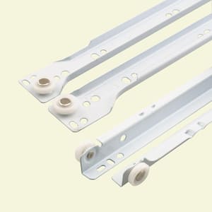 19-3/4 in. White Painted Steel Bottom-Mount Self-Closing Drawer Slides 1-Pair (2 Pieces)