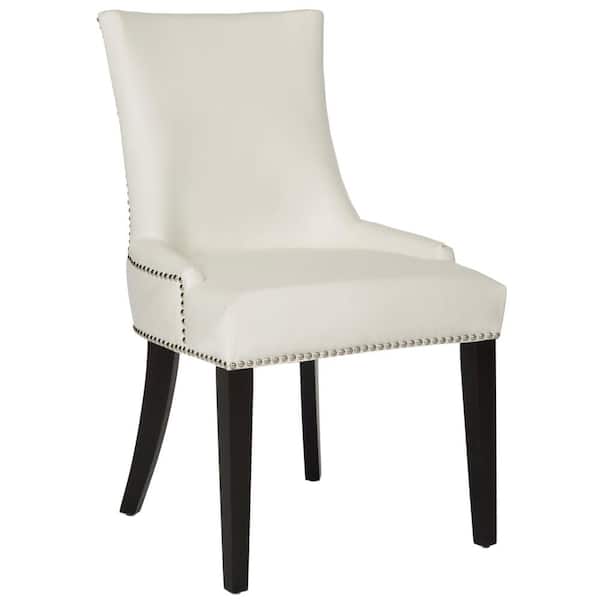 Safavieh Lester White Leather Espresso, Safavieh Grey Leather Dining Chairs