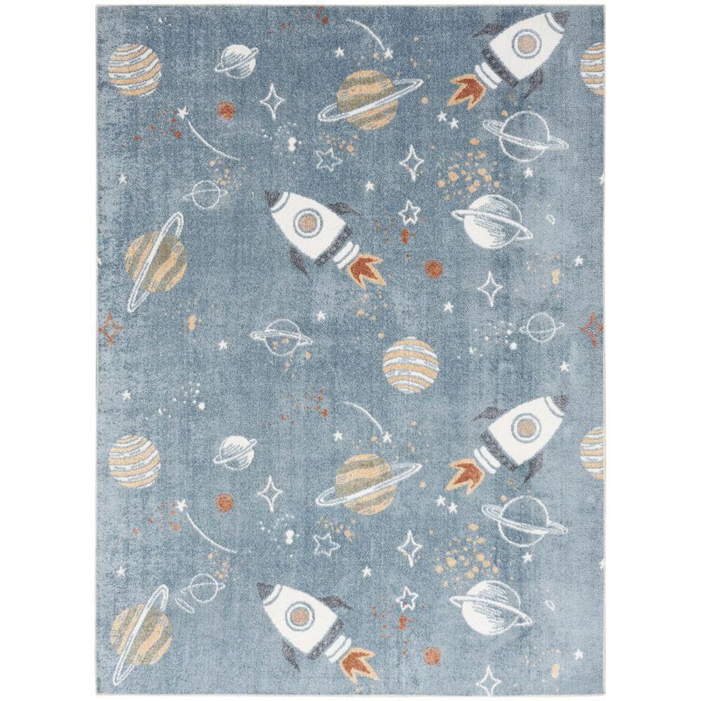Astra Machine Washable Blue Multicolor 5 ft. x 7 ft. Graphic Contemporary Area Rug price history on PriceWatchPro
