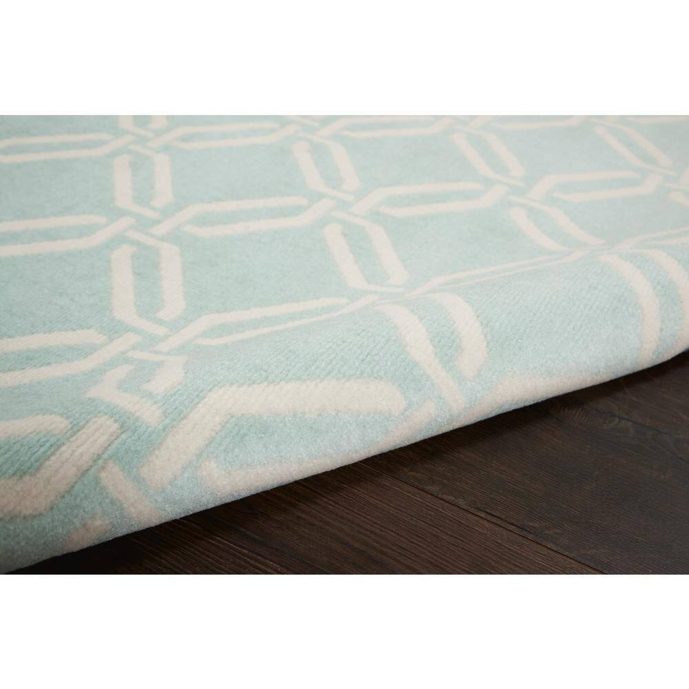 Trellis Charm Green Synthetic 4' x 6' Reversible Area Rug