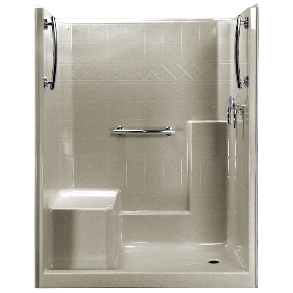 Ella 60 in. x 33 in. x 77 in. 1-Piece Low Threshold Shower Stall in ...