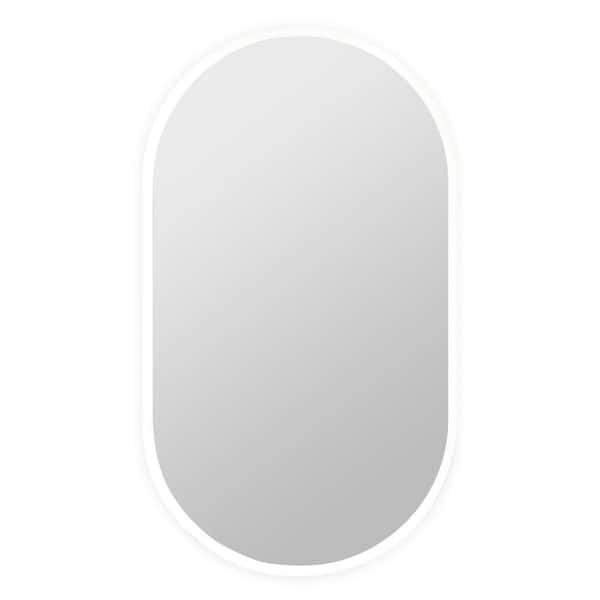 Bella 24 in. W x 42 in. H Oval Frameless Anti-Fog LED Dimmable Wall Bathroom Vanity Mirror