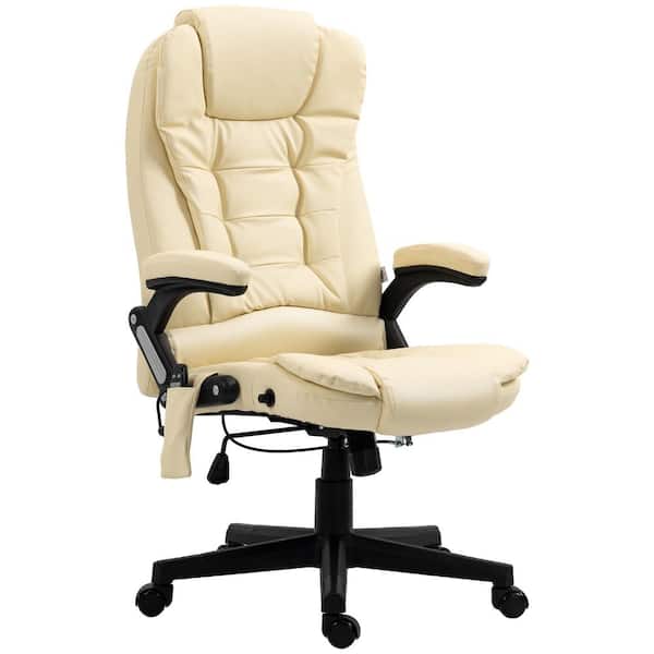 Unbranded Outdoor PU Leather Massage Recliner Chair, Metal Frame and 6-Point Vibration Swiveling Armchair,Beige