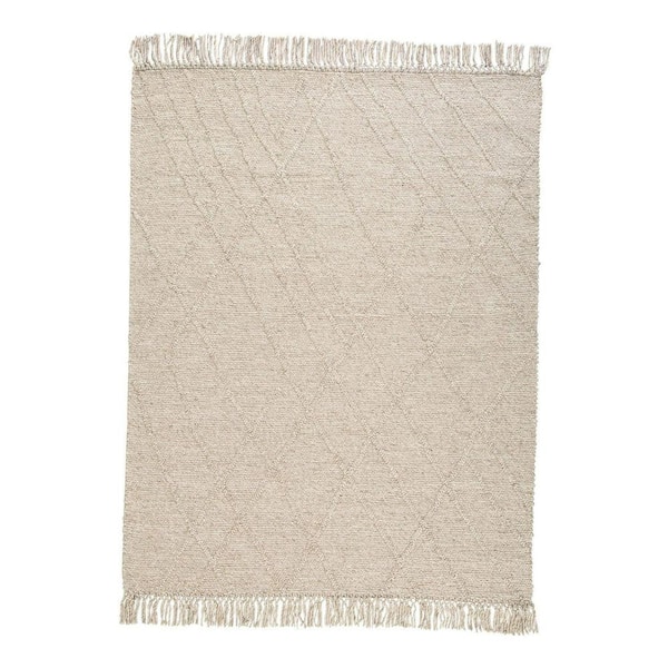Benjara Modern Beige 8 ft. x 10 ft. Polypropylene Area Rug