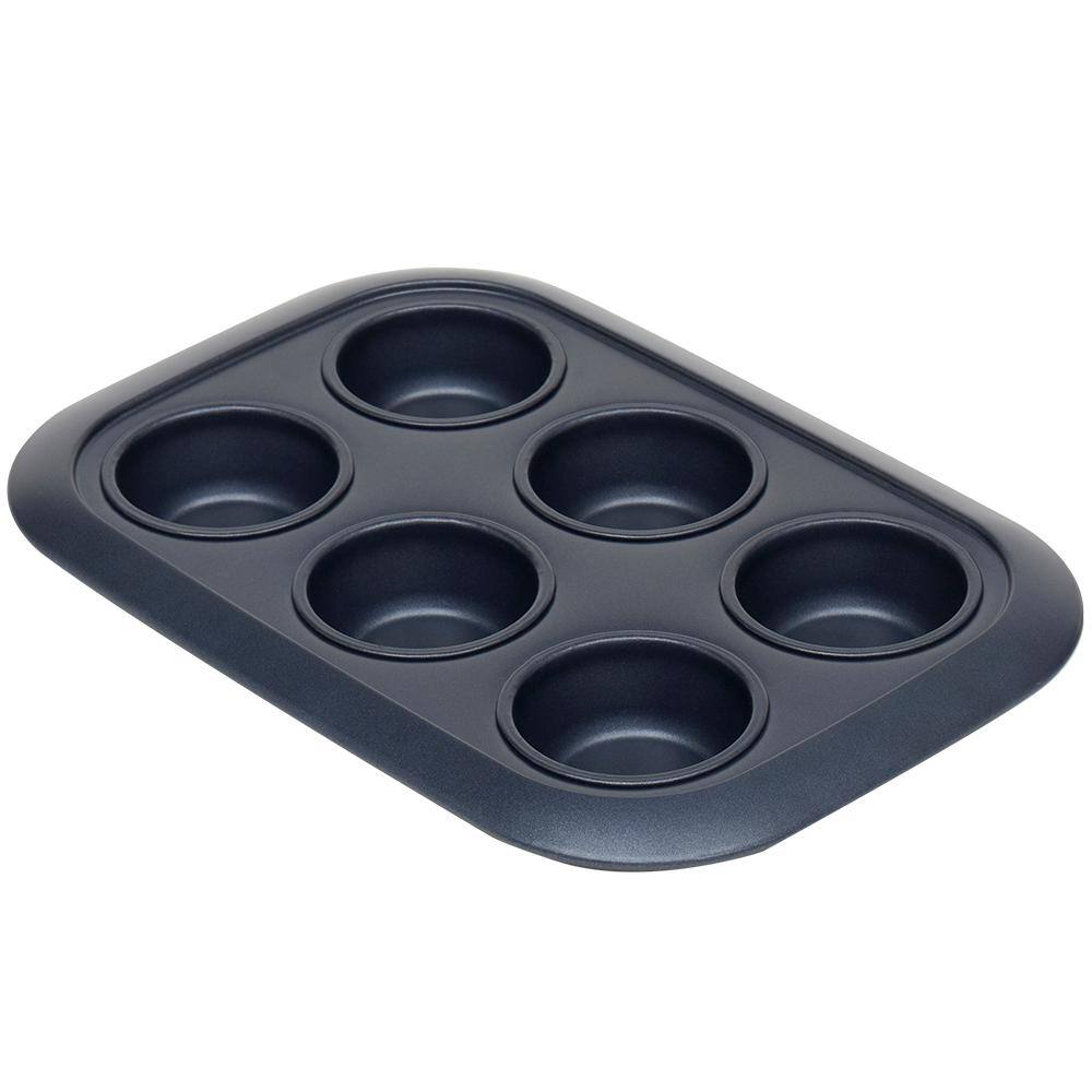 Bake Boss Large Muffin Pan with Handles, 6 Cups Extra Large Cupcake Pan, Silicone Muffin Pans for Baking, Eggs & Cupcakes, Non-Stick Silicone