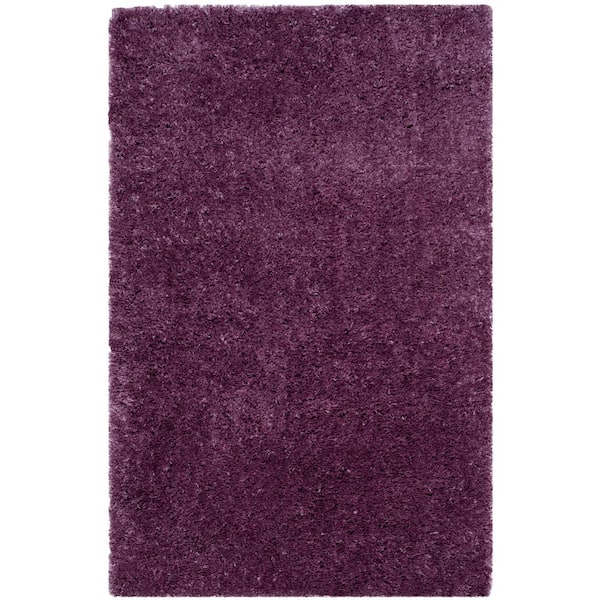 SAFAVIEH Indie Shag Purple Doormat 3 ft. x 5 ft. Solid Area Rug