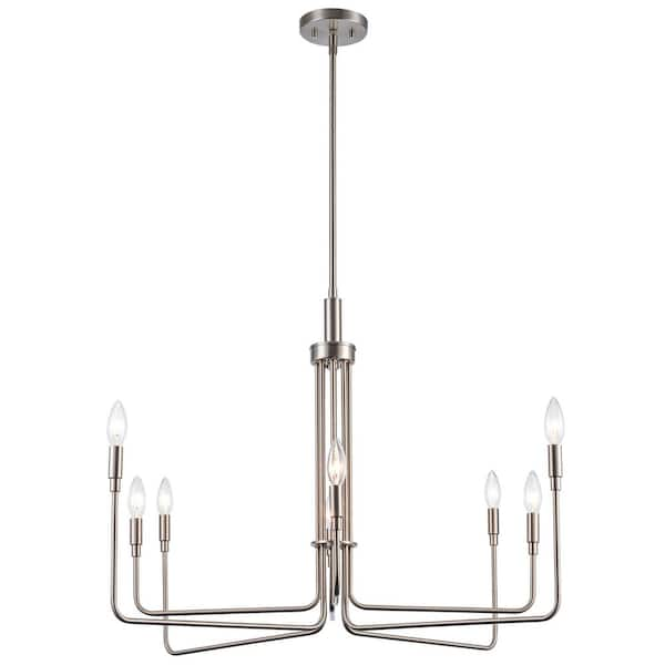 Bel Air Lighting Charlotte 8-Light Brushed Nickel Candle Chandelier Light Fixture