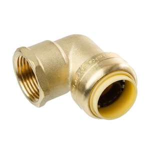 3/4 in. Push Fit x 3/4 in. NPT Female Pipe Thread Brass 90-Degree Elbow Fitting