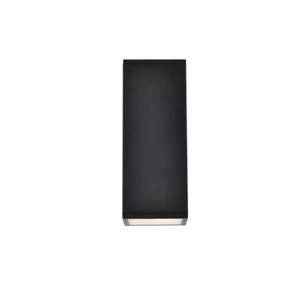 Unbranded Timeless Home 1-Light Rectangular Black LED Outdoor Wall Sconce