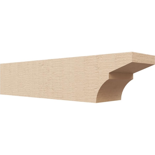 Ekena Millwork 6-in. x 6-in. x 28-in. Monterey Woodgrain, Primed Tan Timberthane Polyurethane Rafter Tail Brace