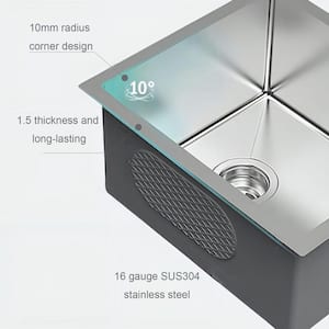 Stainless Steel 27 in. Single Bowl Sink Undermount Kitchen Sink without Workstation