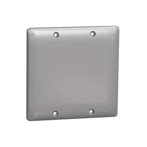 X Series 2-Gang Standard Size Blank Wall Plate Outlet Cover Plate Matte Gray