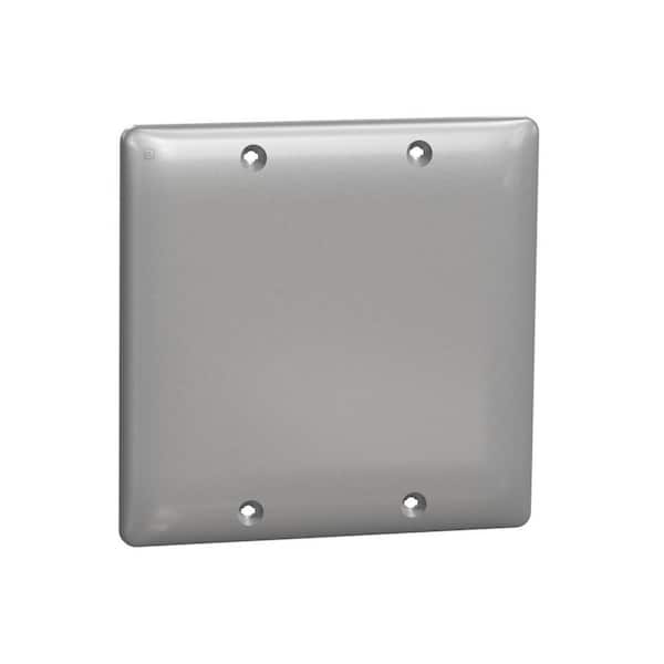 Square D X Series 2-Gang Standard Size Blank Wall Plate Outlet Cover Plate Matte Gray