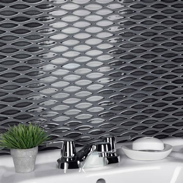 Pescado Storm Grey 12 in. x 12-1/2 in. Porcelain Mosaic Tile (5.3 sq. ft./Case)