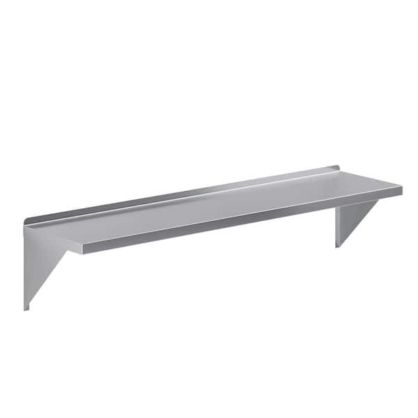 AMGOOD 14 in. W x 60 in. D Stainless Steel Wall Shelf Square Edge Kitchen, Restaurant, Garage, Laundry Decorative Wall Shelf