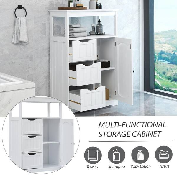 Cádiz 22in. White Linen Storage Cabinet for Bathroom and more