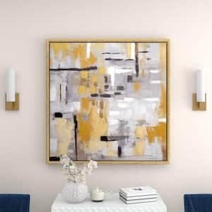 1- Panel Abstract Framed Wall Art with Gold Frame 40 in. x 40 in.