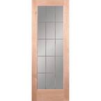 30 in. x 80 in. 15 Lite Illusions Woodgrain Unfinished Maple Interior Door Slab