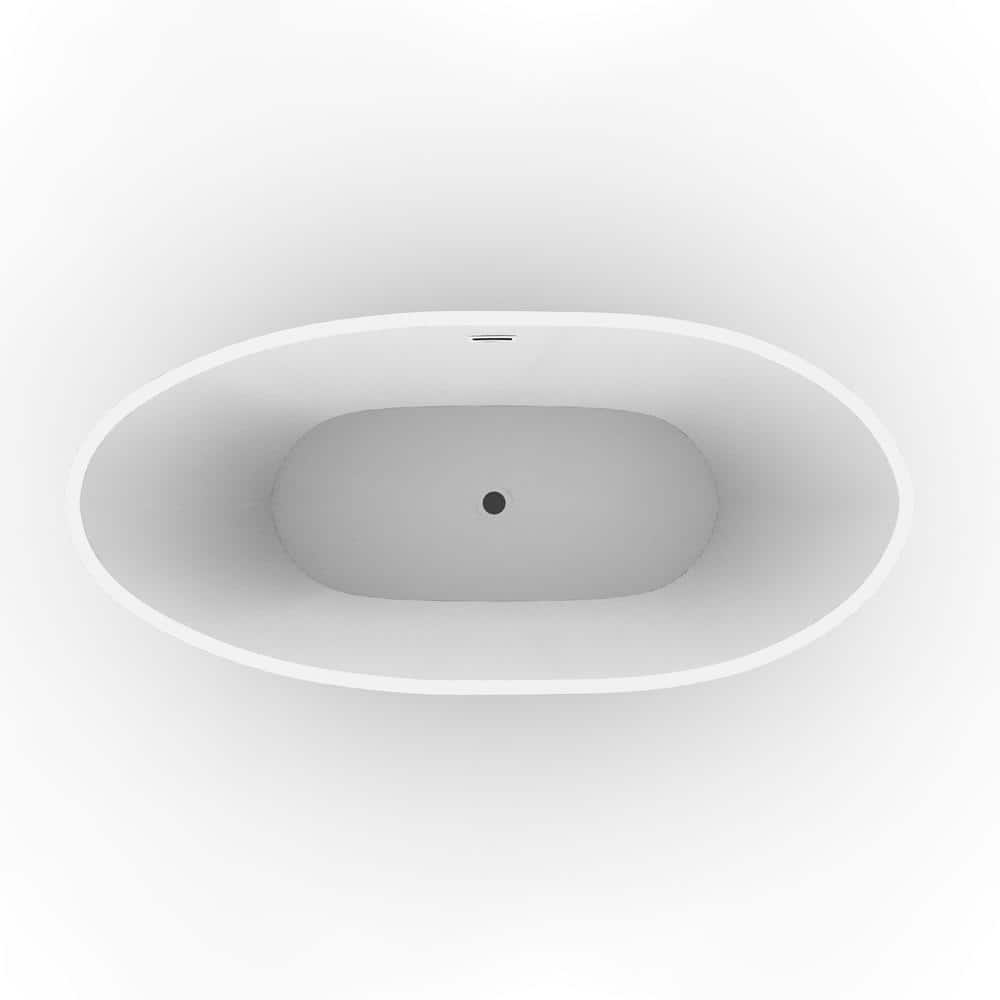 Nessa 67'' White Freestanding Acrylic Soaking Bathtub