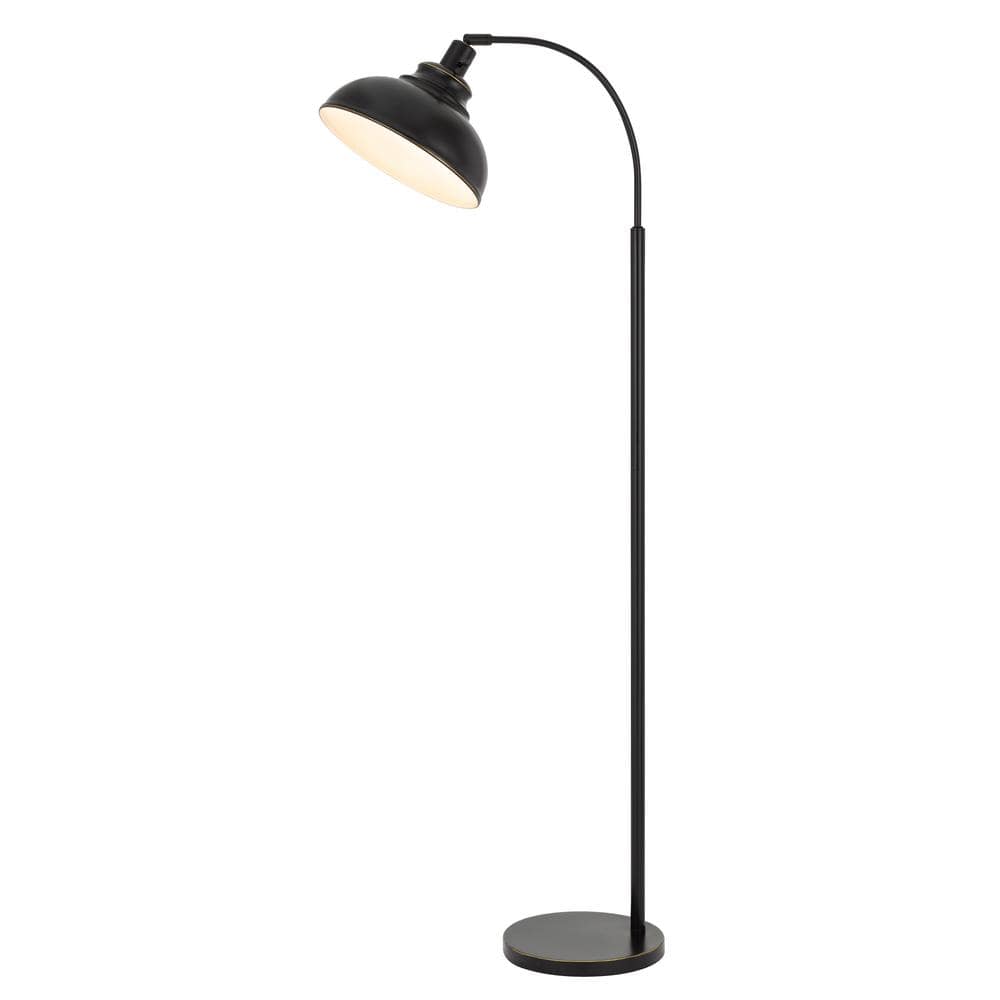 Dark Bronze Adjustable Arc Metal Floor Lamp with Dome Shade