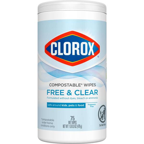 Clorox 75 Count Free Clear Compostable All Purpose Cleaning Wipes 4460032486
