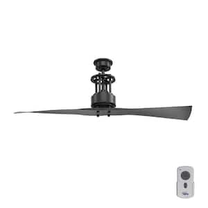 Spades 56 in. Indoor Graphite Black 2 Blade Minimalist Ceiling Fan with Remote