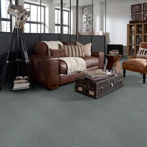 Karma II - Sea Green - 50.5 oz. Nylon Texture Installed Carpet
