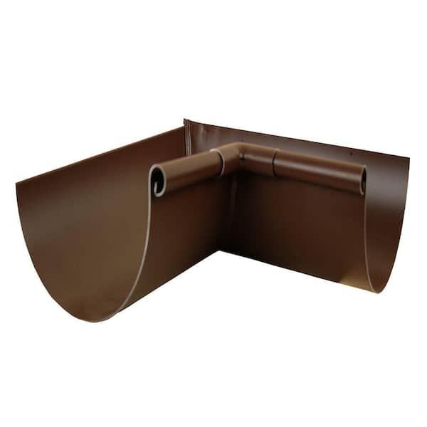 Amerimax Home Products DISCONTINUED 6 in. Royal Brown Aluminum Half Round Inside Gutter Miter