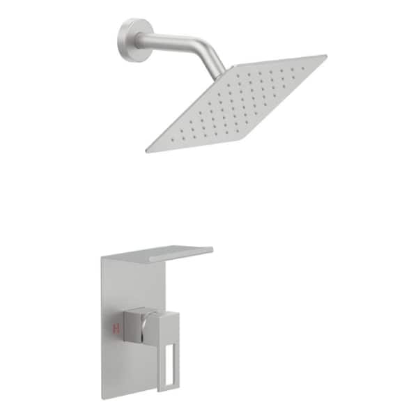 Single-function Deck Mounted Dual Fixed and Handheld Shower Head 2.2 GPM in Brushed Nickel