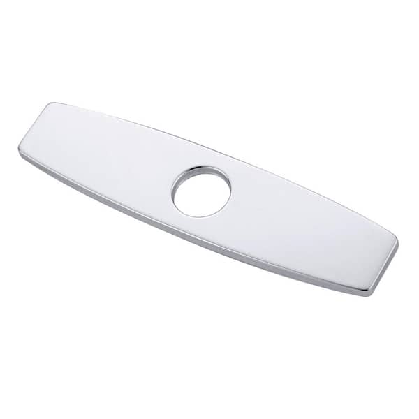 9.6 in. x 2.4 in. x 0.3 in. Stainless Steel Kitchen Sink Faucet Hole Cover Deck Plate in Polished Chrome