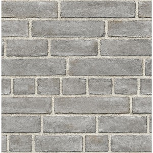 Eggertson Grey Brick Paper Strippable Wallpaper (Covers 56.4 sq. ft.)