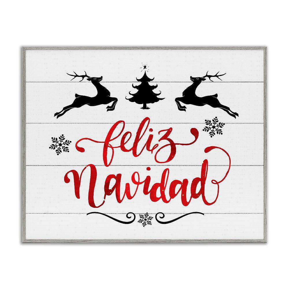 Feliz Navidad Holiday Reindeer by Lettered and Lined Gray Framed Abstract Giclee Art Print 16 in. x 20 in. price history on PriceWatchPro