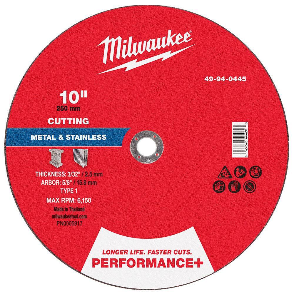 10 in. x 3/32 in. x 5/8 in. Performance Plus Metal Cut Off Wheel - Type 1 price history on PriceWatchPro