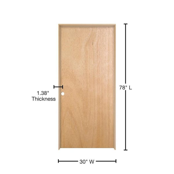 JELD-WEN 30 in. x 78 in. Unfinished Right-Hand Flush Hardwood