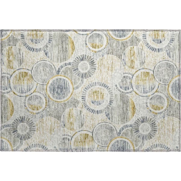 Mayfield Premium Machine Washable Abstract AMF2206 Ivory 2 ft. x 3 ft. Accent Rug