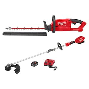 M18 FUEL 18 in. 18V Lithium-Ion Cordless Brushless Hedge Trimmer with String Trimmer, 8Ah Battery & Charger (2-Tool)