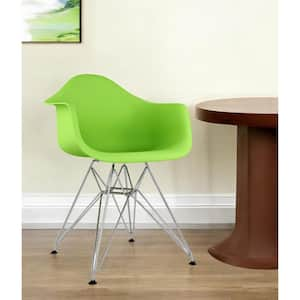 Green And Silver Heavy Duty Plastic Arm Chair