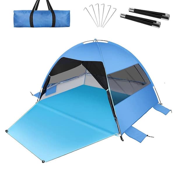 Phewnyzo 7 ft. x 5 ft. Blue Portable Beach Tent with Sun Protection