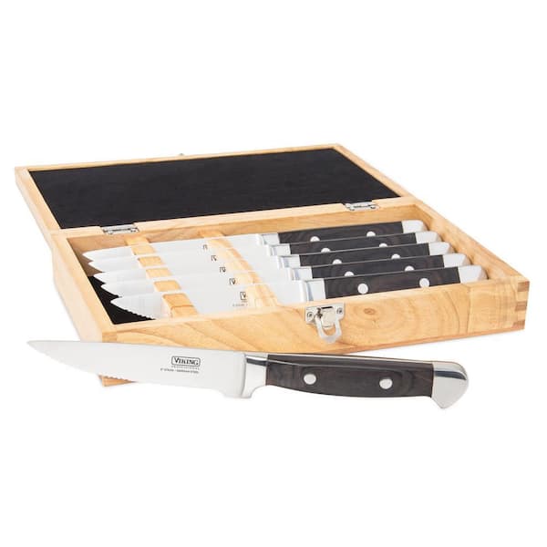 Steakhouse Pakka Wood 6-piece Steak Knife set with Commemorative Box, Black